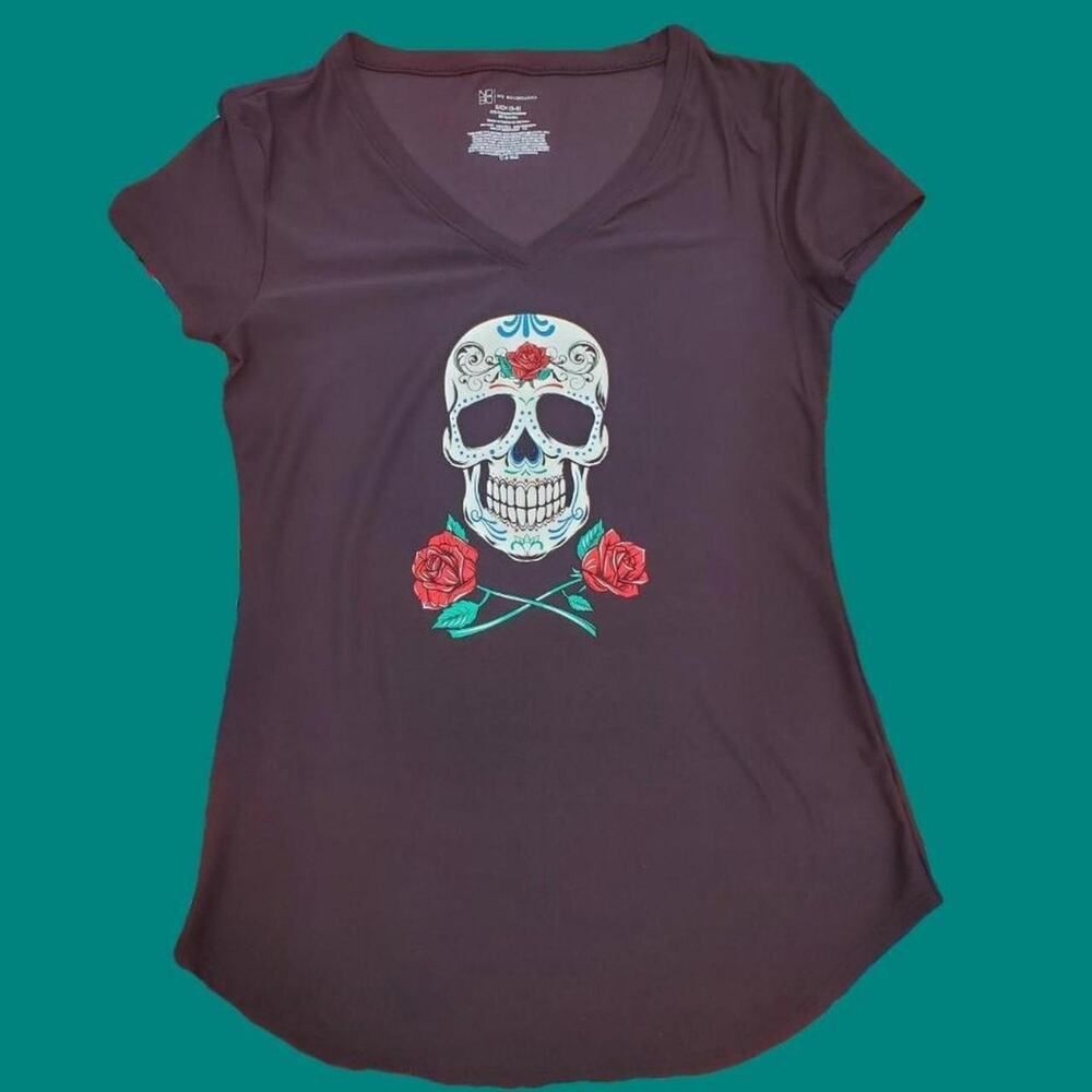 No Boundaries Skull Graphic Tshirt Athleisure Halloween Punk Emo Goth